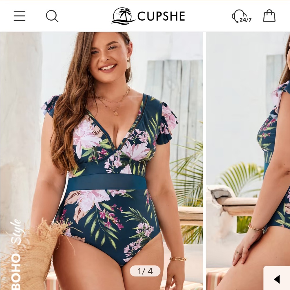 New CupShe size 0x Encounter Under the Waves one piece swimsuit